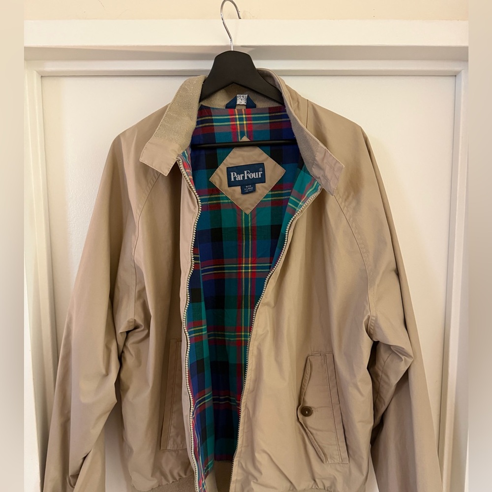 Men’s Vintage Par Four Golf Jacket XL‎ Plaid Lined Windbreaker